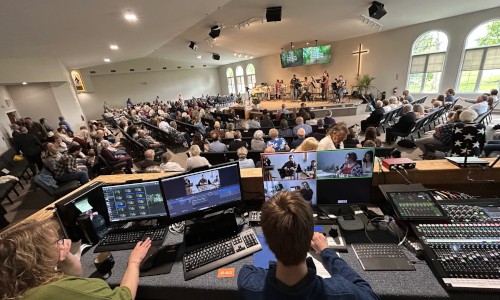 In our worship auditorium...